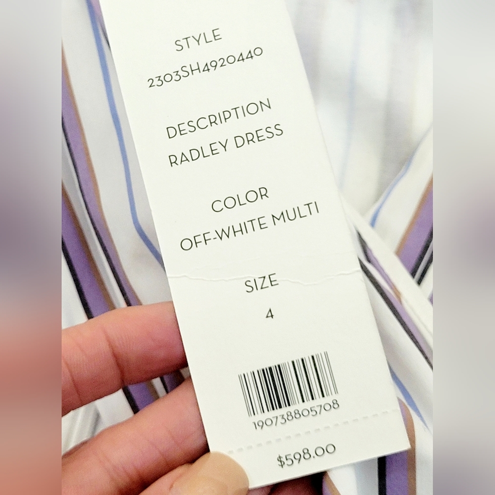 NWT VERONICA BEARD Radley Multi Stripe Poplin Criss Cross Halter Sun Dress 4 - Picture 11 of 16